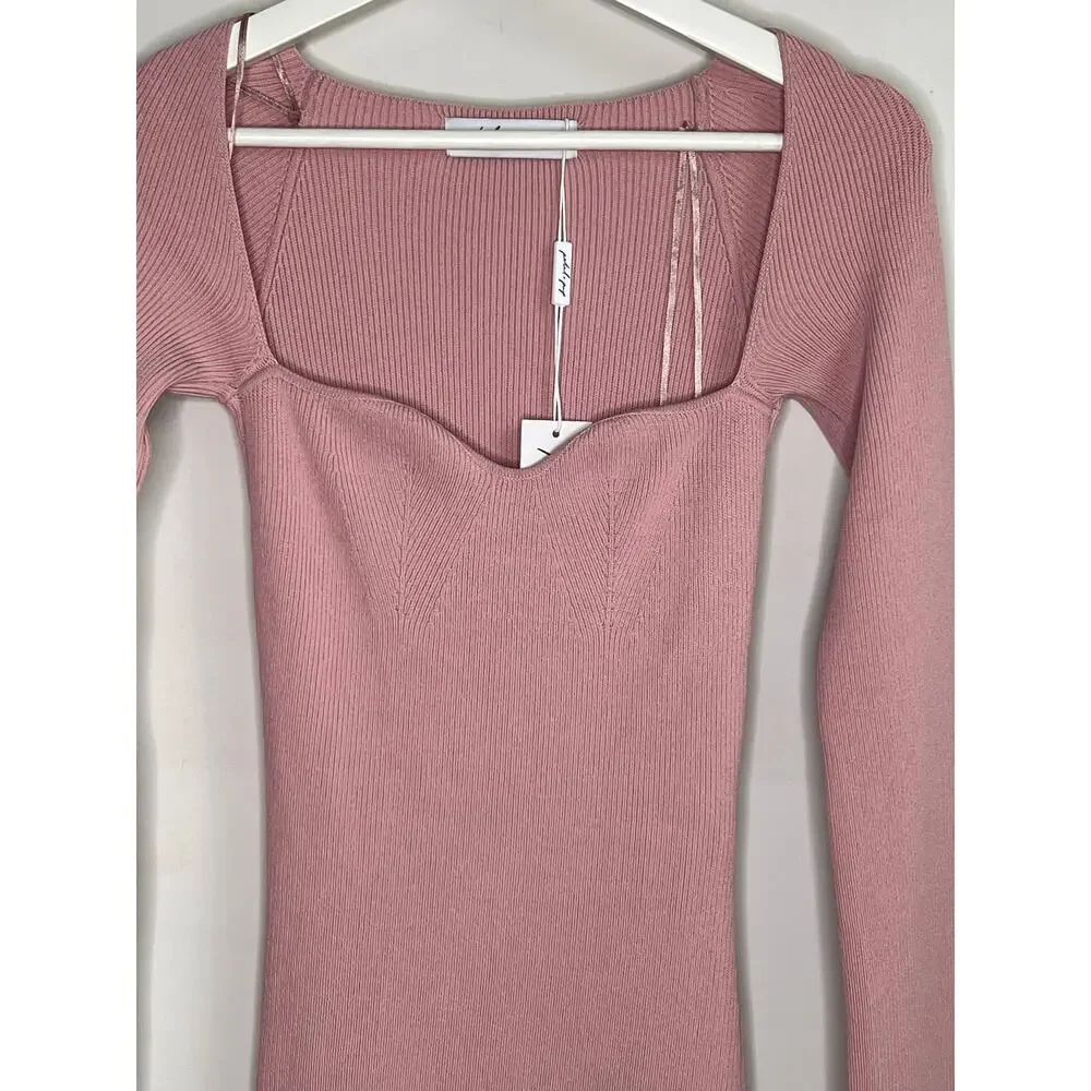 Petal and Pup Aquerelle Sweetheart Bodycon Midi Dress Women's Rose Women's 4 NWT - Picture 6 of 12